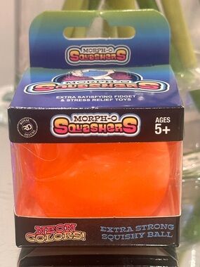 Morph-O Squashers Neon Orange Extra Strong Squishy Ball Viral Fidget Toy NEW HTF